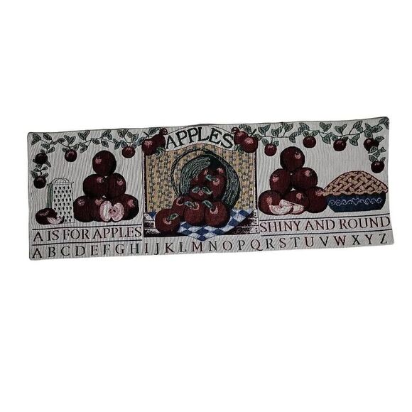 A Is For Apples Tapestry Decorative Table Runner 12x34 - Picture 6 of 12